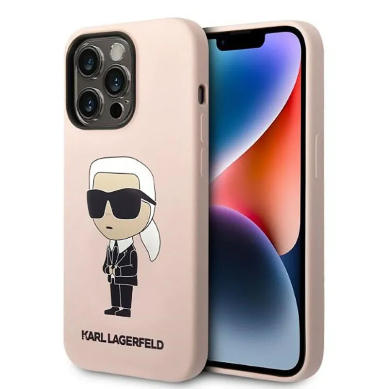 Karl Lagerfeld Silicone NFT Ikonik MagSafe – Dėklas skirtas iPhone 14 Pro (rožinis)