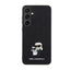 Karl Lagerfeld Saffiano Karl & Choupette Metal Pin – Samsung Galaxy S24 dėklas (juodas)
