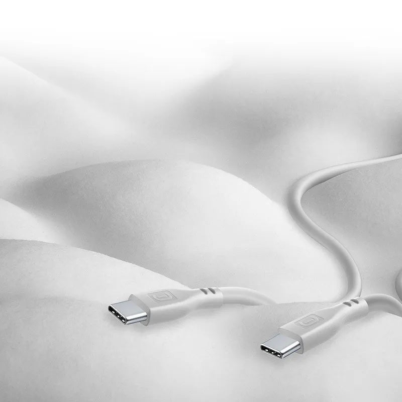 Cellularline Soft Cable – USB-C į USB-C laidas 1,2 m (pilkas)