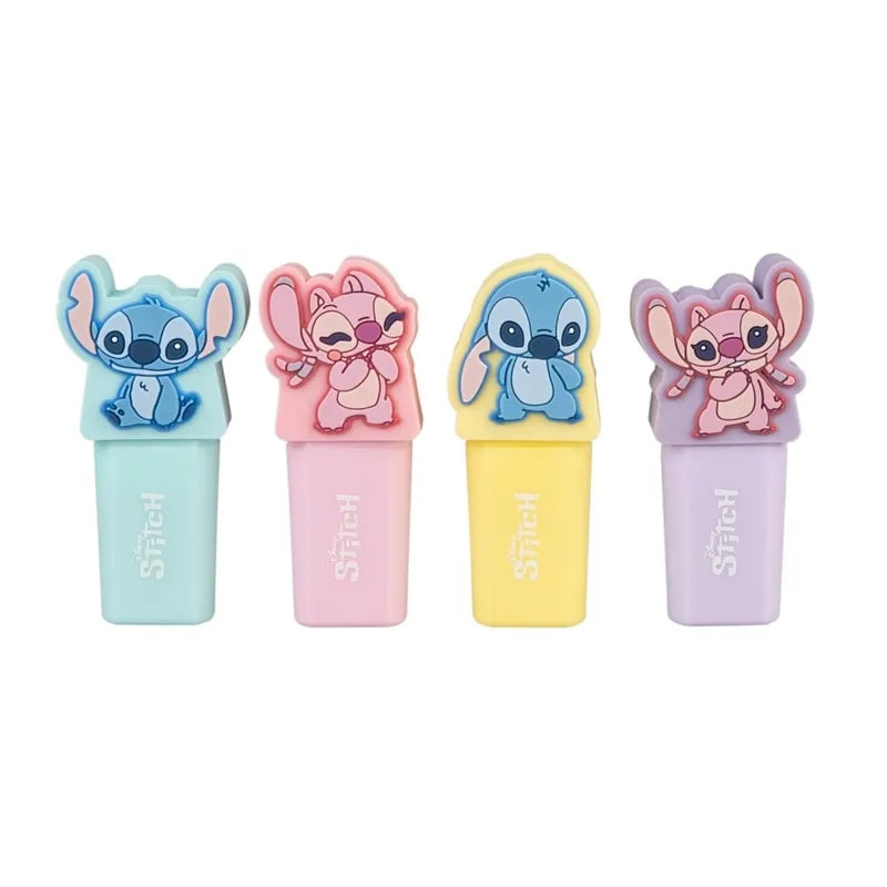 Disney Stitch – 4 spalvų žymeklių rinkinys su 3D dekoracija