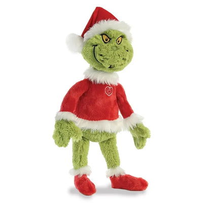 Grinch – Pliušinis žaislas / minkštas Grinch Kalėdų Senelio kostiumu, 43 cm, ekologiškas