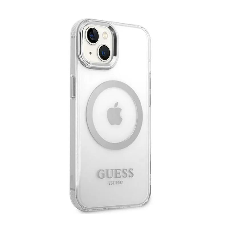 Guess Metal Outline MagSafe – Dėklas iPhone 14 (Skaidrus)