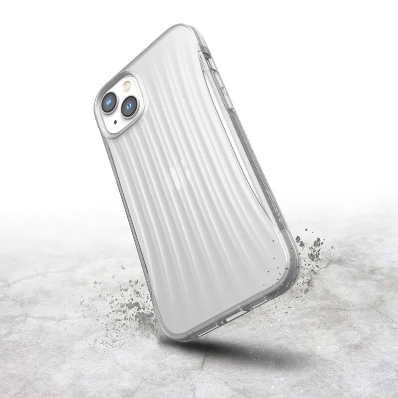 X-Doria Raptic Clutch – biologiškai skaidus dėklas, skirtas iPhone 14 Plus (išbandytas kritimas iš 3 m aukščio) (Skaidrus)