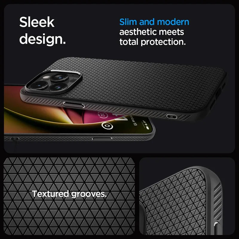 Spigen Liquid Air – dėklas, skirtas iPhone 15 Pro (Matte Black)