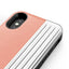 Zizo Retro serija – piniginės tipo nugarėlė su magnetiniu užsegimu ir įmontuotu stovu, skirta iPhone Xs / X (persikine/sidabrine spalva)