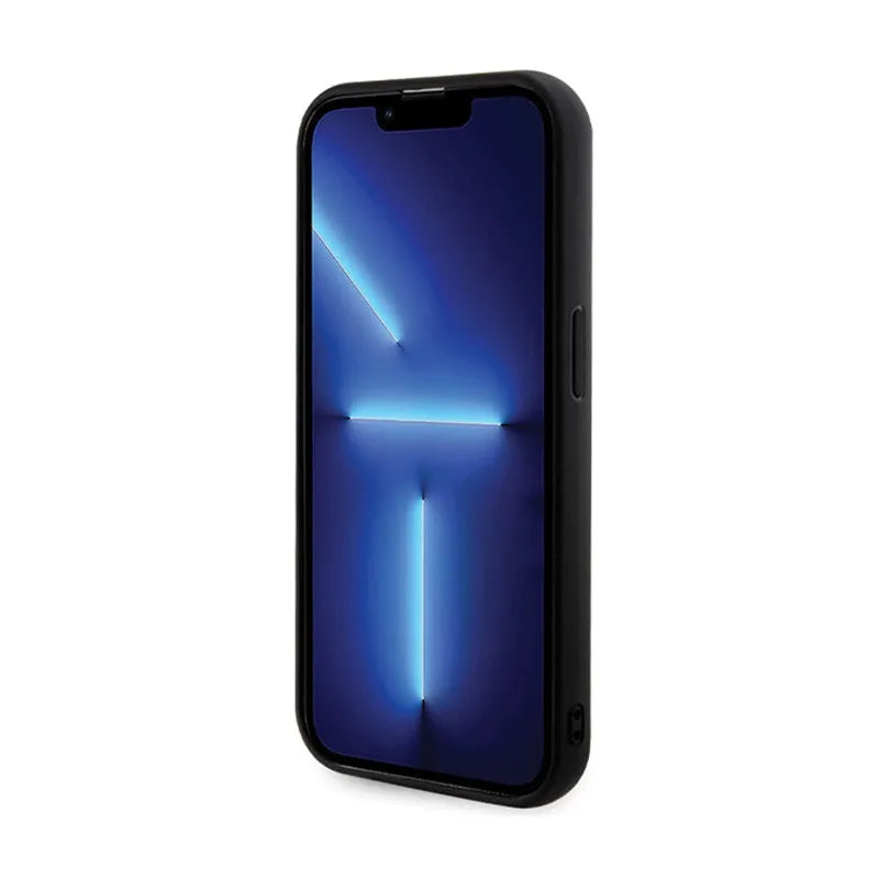 Guess Sequin Script Metal dėklas, skirtas iPhone 13 Pro (juodas)