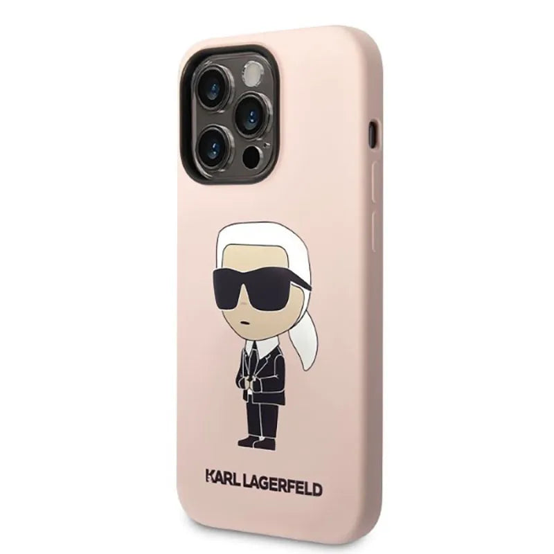Karl Lagerfeld Silicone NFT Ikonik MagSafe – Dėklas skirtas iPhone 14 Pro (rožinis)