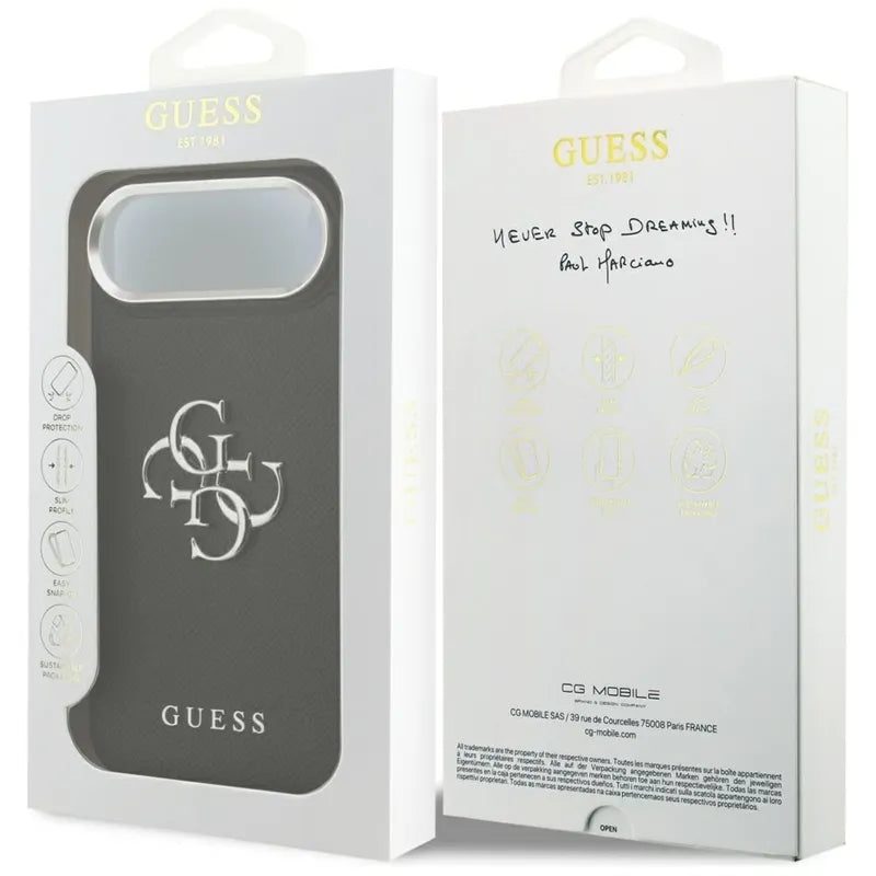 Guess Grained Big 4G Classic Logo - dėklas iPhone Air (juodas)
