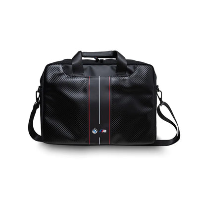 BMW Carbon Red Stripes – 16 colių nešiojamojo kompiuterio krepšys (juodas)