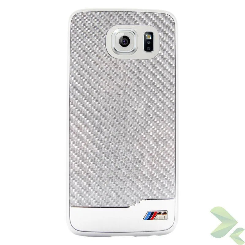 BMW M Edition Carbon & Aluminium kietas dėklas Samsung Galaxy S6 telefonui (sidabrinis)