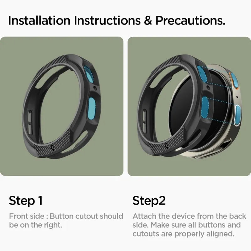 Spigen Liquid Air – dėklas Samsung Galaxy Watch 8 40 mm (matinė juoda spalva)