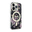 Guess Flower MagSafe – dėklas, skirtas iPhone 14 Pro (juodas)