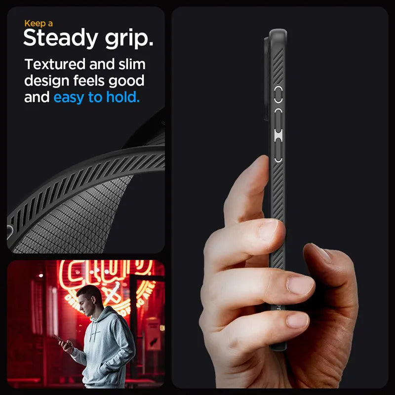 Spigen Liquid Air – dėklas, skirtas iPhone 15 Pro (Matte Black)