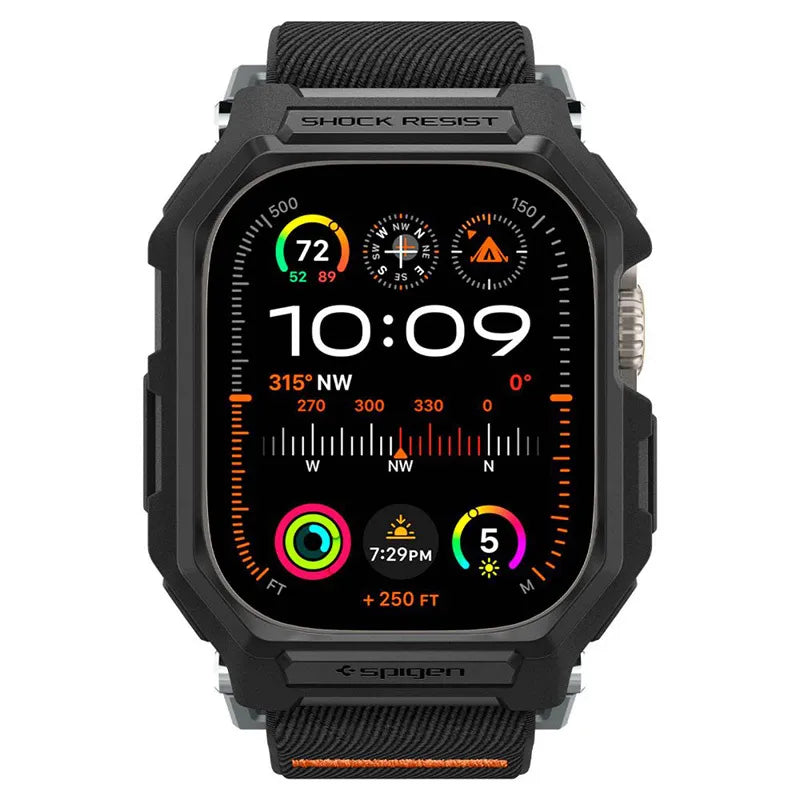 Spigen Lite Fit „Pro“ – dėklas su dirželiu, skirtas Apple Watch Ultra 1/2 49 mm (matinė juoda)