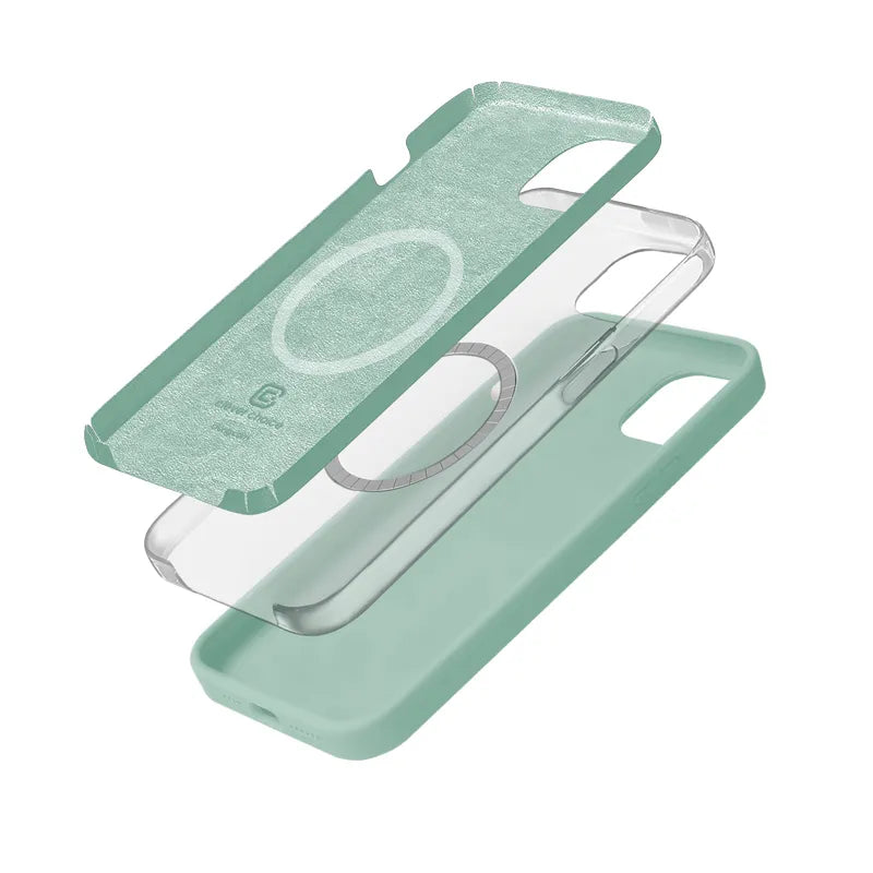 „Crong Color Cover Magnetic“ – „iPhone 15“ „MagSafe“ dėklas (mėtų spalvos)