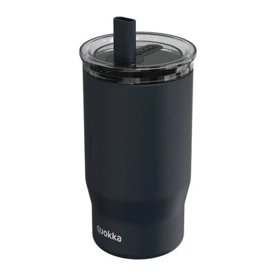 Quokka Mist – nerūdijančio plieno termo puodelis 720 ml su šiaudeliu (juodas)