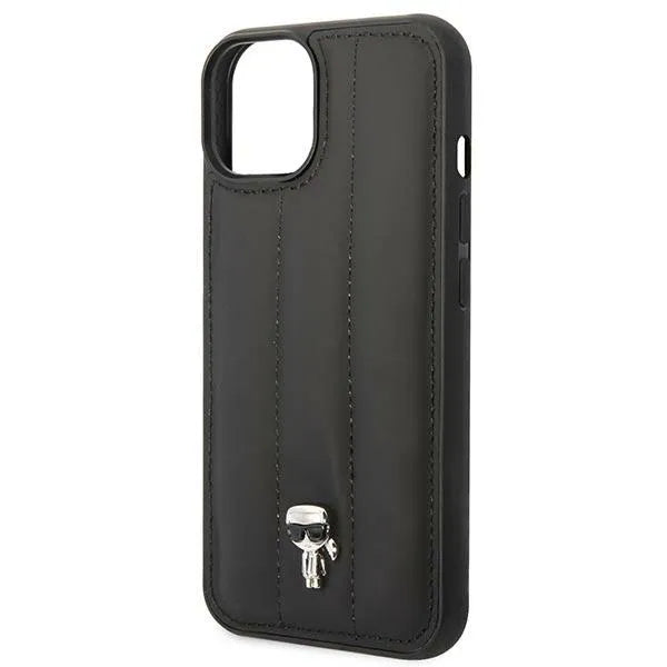 Karl Lagerfeld Quilted Puffy Ikonik Pin - dėklas iPhone 14 (juodas)