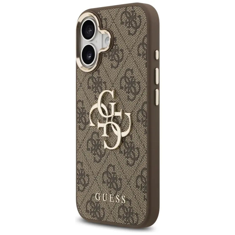 Guess 4G Big 4G Classic Logo – dėklas iPhone 17 (ruda / auksinė)