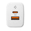 Spigen Essential EE202EU GaN Pro – USB-C + USB-A 20W sieninis įkroviklis (baltas)