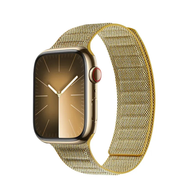 Crong Melange – magnetinis dirželis Apple Watch 38/40/41/42 mm (geltonas melansas)