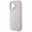 Guess Saffiano Peony Classic Logo MagSafe – dėklas iPhone 16 (rožinis)