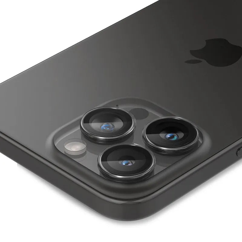 Spigen Optik Pro GLAS.TR EZ Fit kameros apsauga 2 vnt. rinkinys – objektyvo apsauginis stiklas, skirtas iPhone 16 Pro / 16 Pro Max / 15 Pro / 15 Pro Max / 14 Pro / 14 Pro Max (2 vnt.)