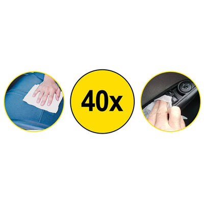 Dunlop – drėgnos servetėlės automobilio prietaisų skydeliui (40 vnt.)