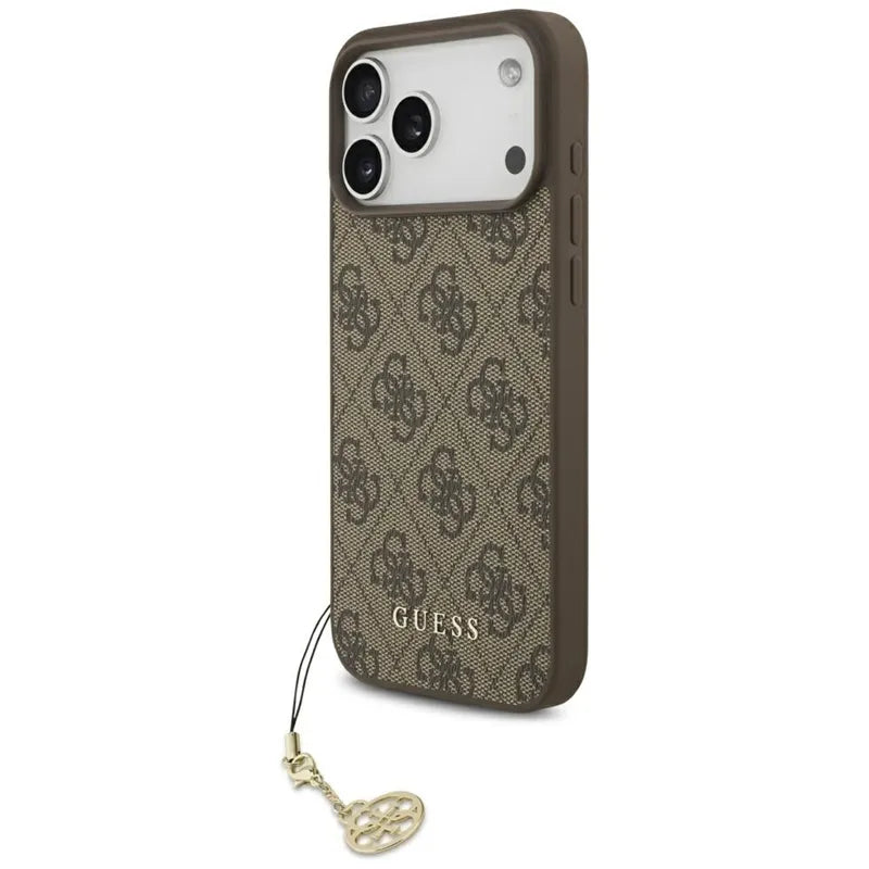 Guess 4G Charms Collection MagSafe – iPhone 17 Pro Max dėklas (rudas)