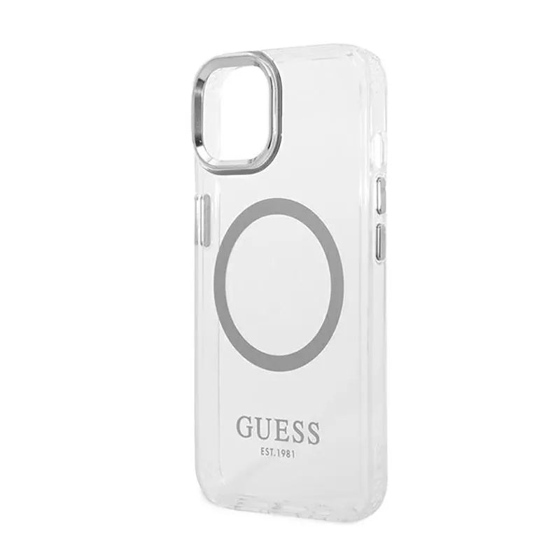 Guess Metal Outline MagSafe – Dėklas iPhone 14 (Skaidrus)
