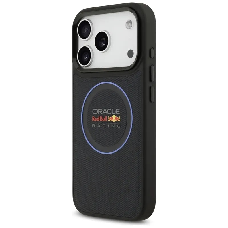 Red Bull Meshed Blue Ring & Metal Buttons MagSafe – iPhone 17 Pro dėklas (tamsiai mėlynas)