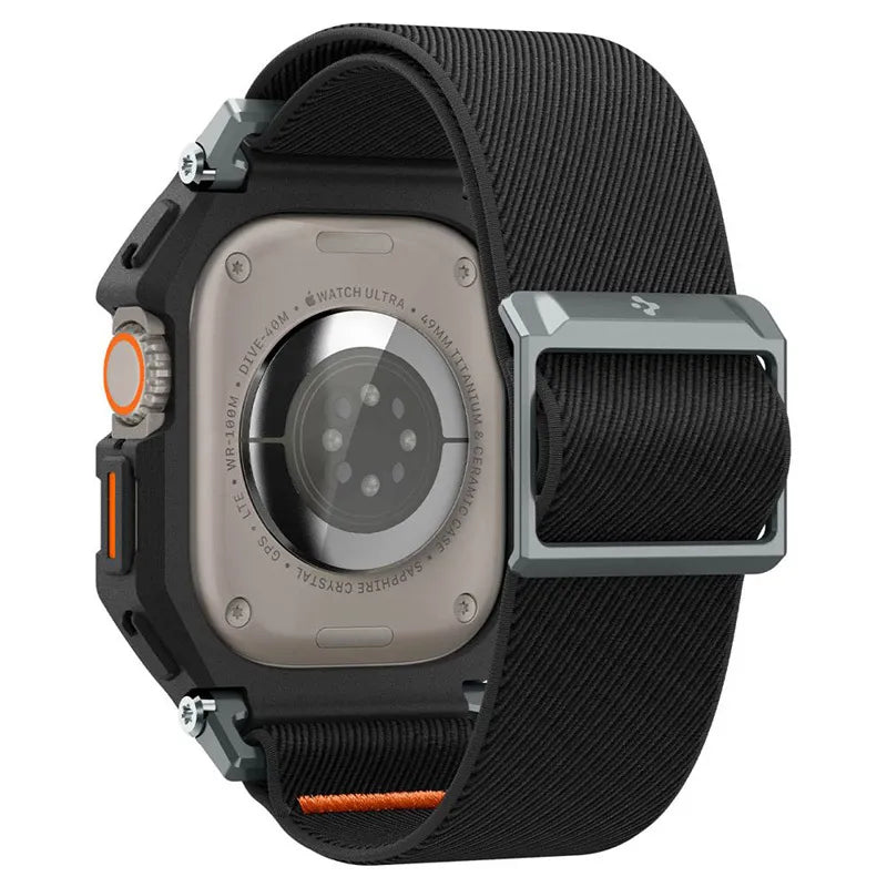 Spigen Lite Fit „Pro“ – dėklas su dirželiu, skirtas Apple Watch Ultra 1/2 49 mm (matinė juoda)