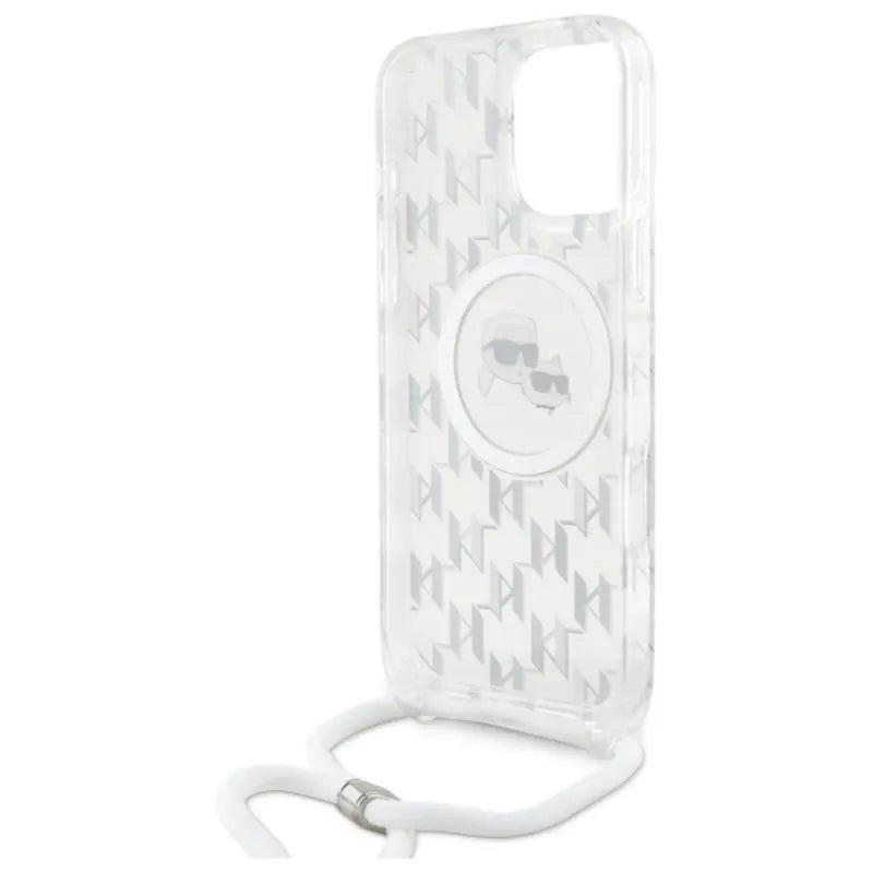 Karl Lagerfeld IML Crossbody Monogram Karl & Choupette Head MagSafe – dėklas iPhone 16 Pro Max (skaidrus)