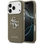 Guess Grained Big 4G Classic Logo – dėklas, skirtas iPhone 17 Pro (rudas)
