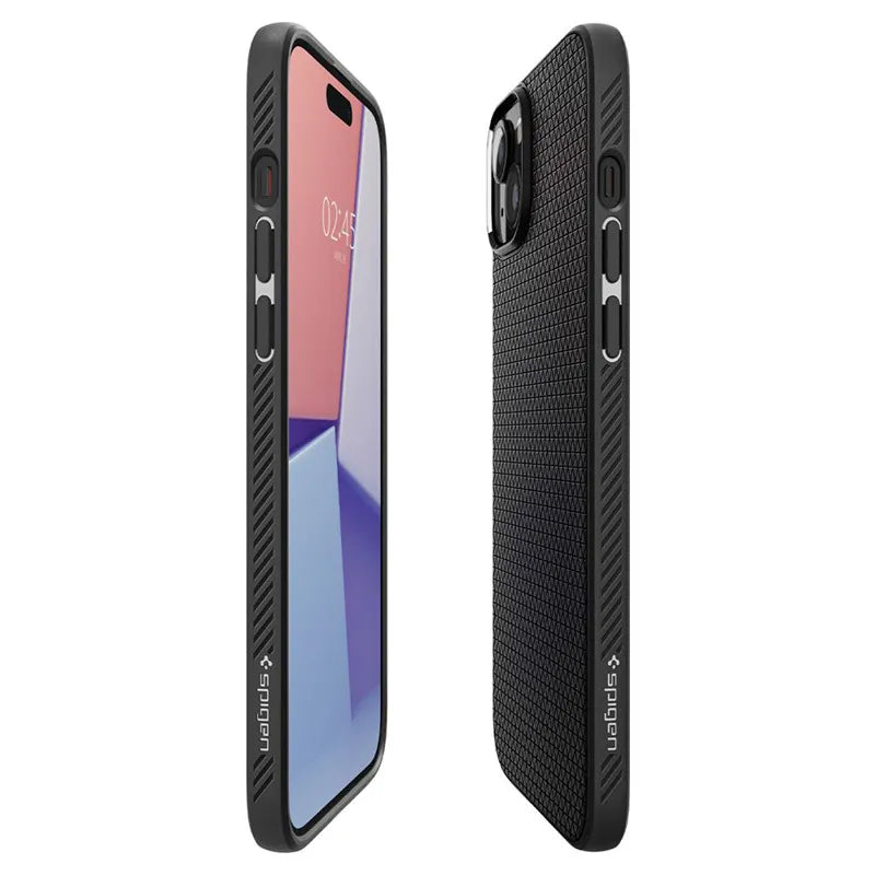 Spigen Liquid Air – dėklas skirtas iPhone 15 (matinė juoda)
