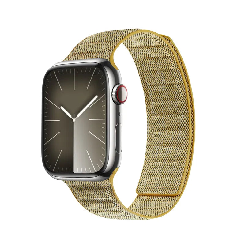 Crong Melange – magnetinis dirželis Apple Watch 38/40/41/42 mm (geltonas melansas)