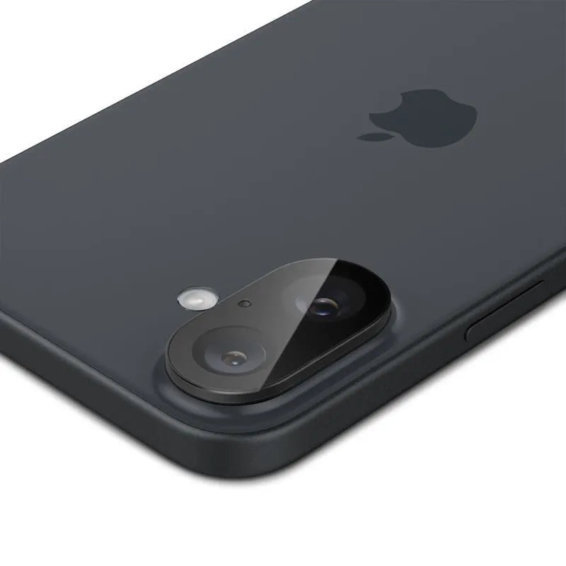Spigen Optik GLAS.TR Camera Protector 2-Pack - objektyvo apsauga, skirta iPhone 16 / 16 Plus (2 vnt.) (Juoda)