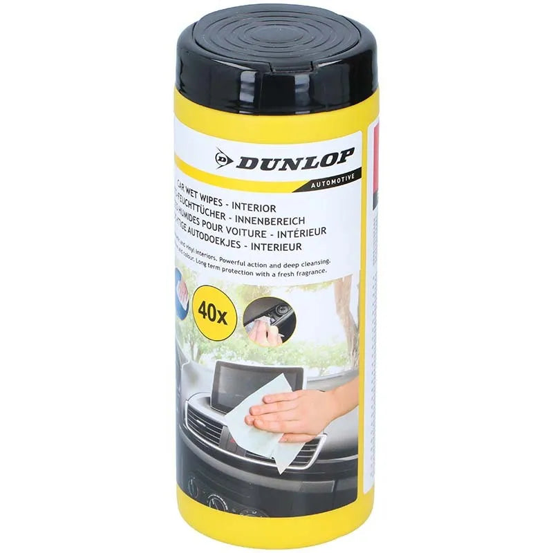 Dunlop – drėgnos servetėlės automobilio prietaisų skydeliui (40 vnt.)