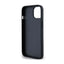DKNY Leather Mono Stripe & Metal Logo – dėklas iPhone 15 / 14 / 13 (juodas)