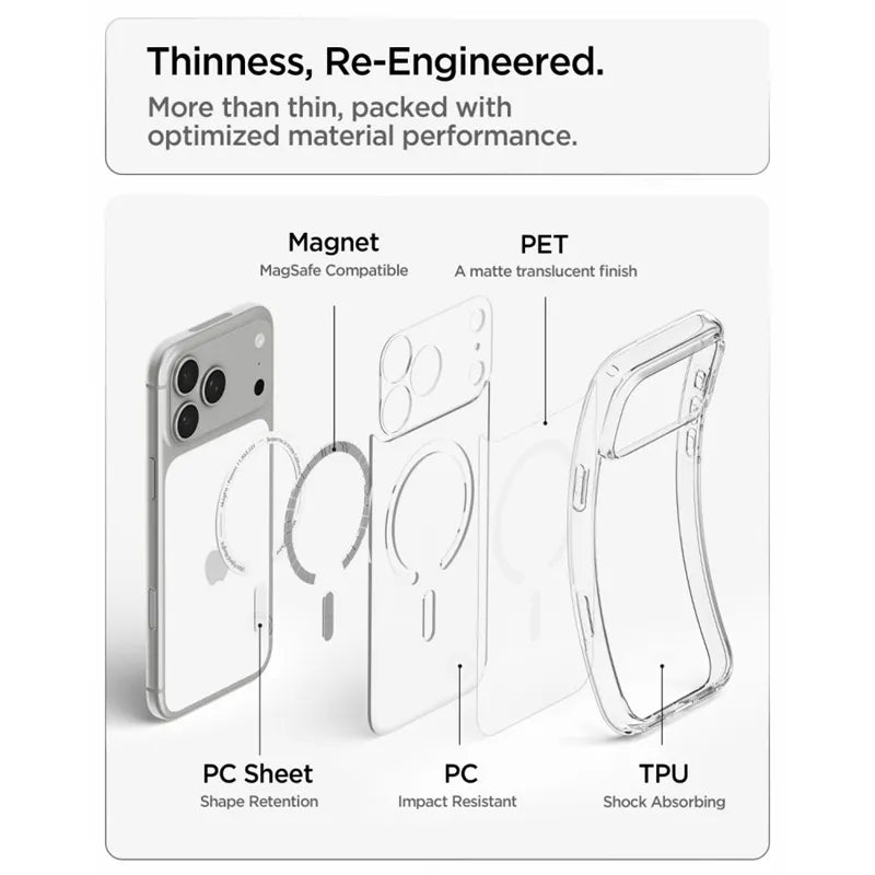 Spigen Ultra Hybrid Mag MagSafe – dėklas, skirtas iPhone 18 Pro Max / 17 Pro Max (Frost White)