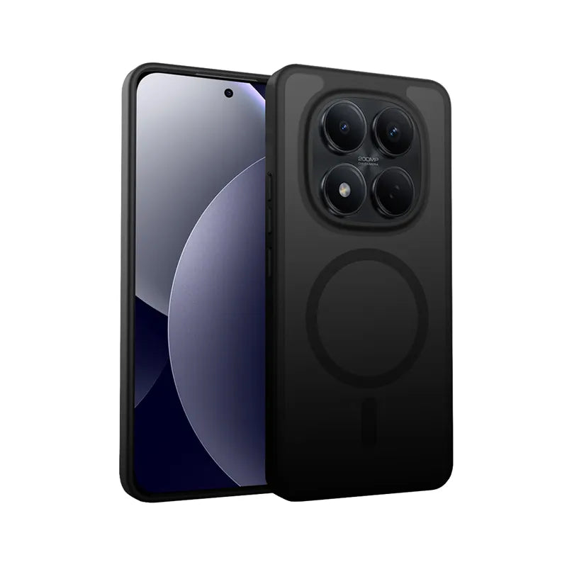Crong Hybrid Matte Magnetic – MagSafe dėklas telefonui Xiaomi Redmi Note 15 Pro+ (juodas)