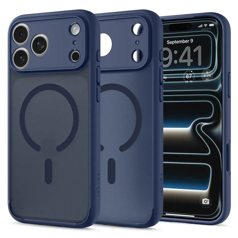 Spigen Ultra Hybrid Mag MagSafe – dėklas, skirtas iPhone 18 Pro Max / 17 Pro Max (Frost Deep Blue)