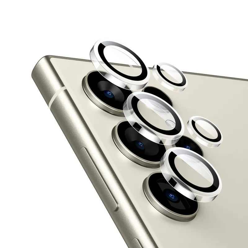 Crong Lens Ring – grūdintas stiklas Samsung Galaxy S24 Ultra kameros lęšiams (skaidrus)