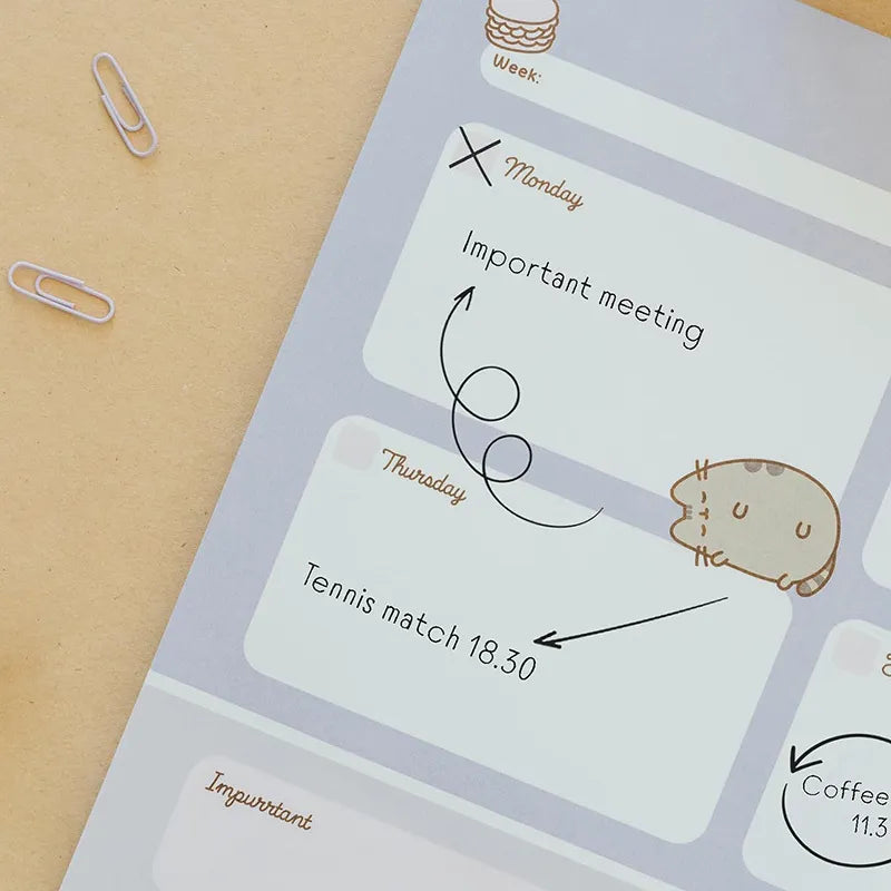 Pusheen – savaitės planuotojas iš „Moments“ kolekcijos, 54 puslapiai, A3