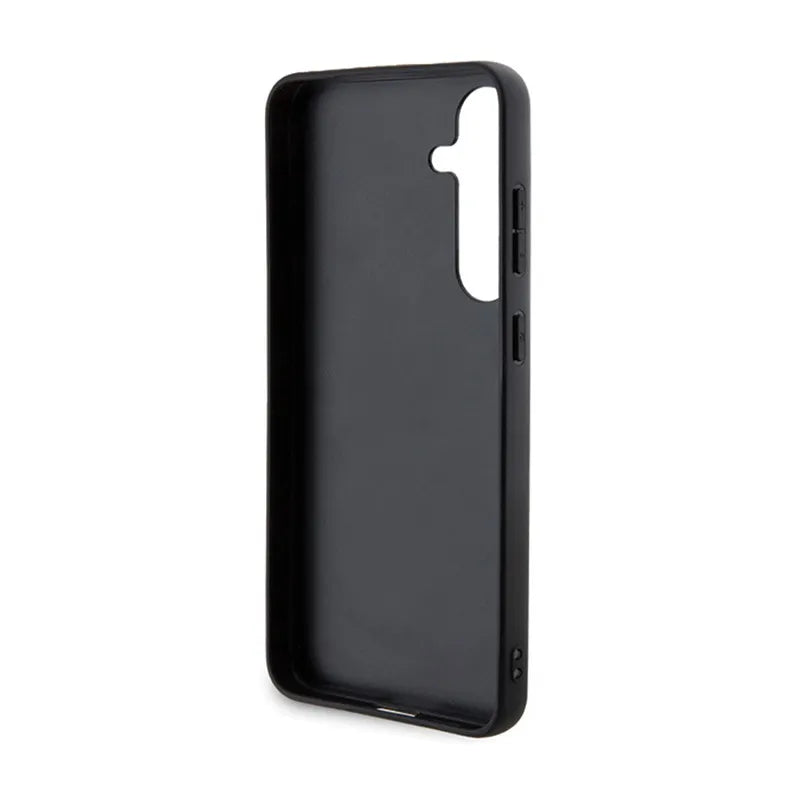 Karl Lagerfeld Saffiano Karl & Choupette Metal Pin – Samsung Galaxy S24 dėklas (juodas)