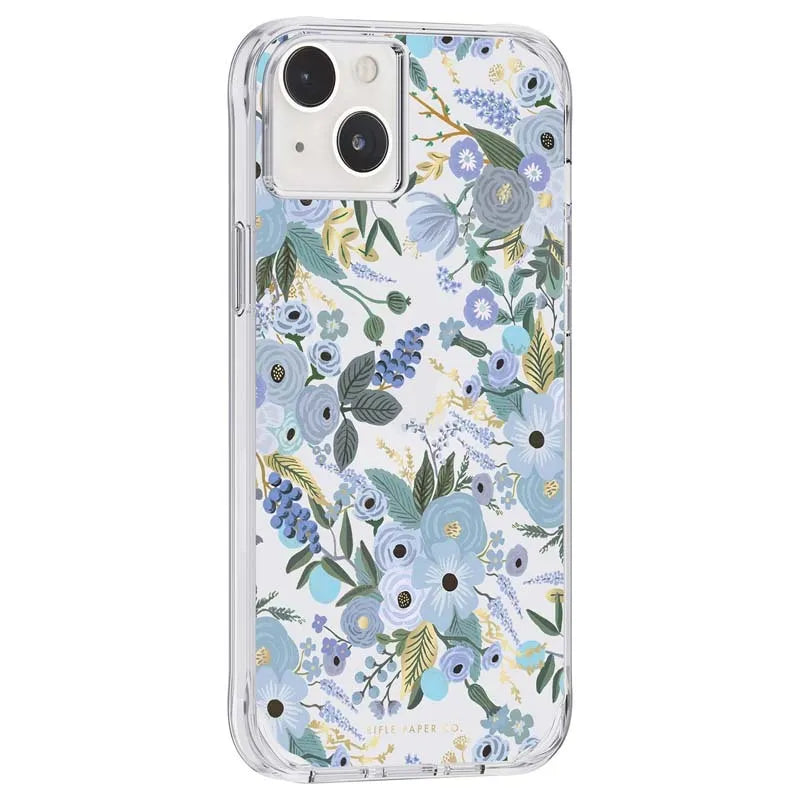 Rifle Paper Clear – dėklas iPhone 14 Plus (Garden Party Blue)