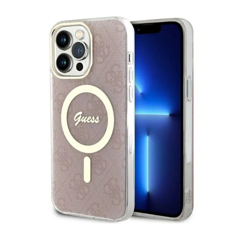 Guess 4G MagSafe – dėklas iPhone 14 Pro Max (rožinis)