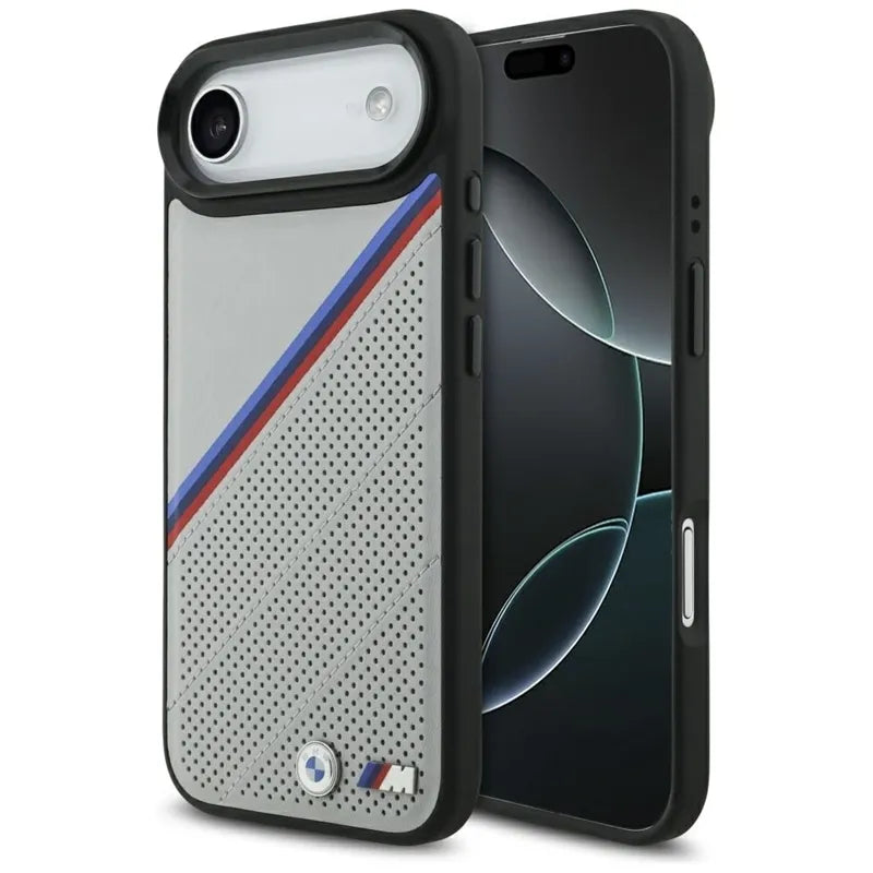 BMW M Tricolor Metal Logo MagSafe - iPhone Air dėklas (pilkas)