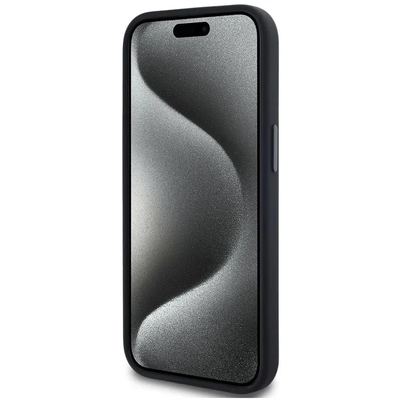 Karl Lagerfeld Silicone Shadow Metal Initial MagSafe – dėklas iPhone 15 (juodas)