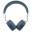 Guess Grained Classic Round Shape – belaidės ant ausų dedamos „Bluetooth“ ausinės su ENC (mėlynos)