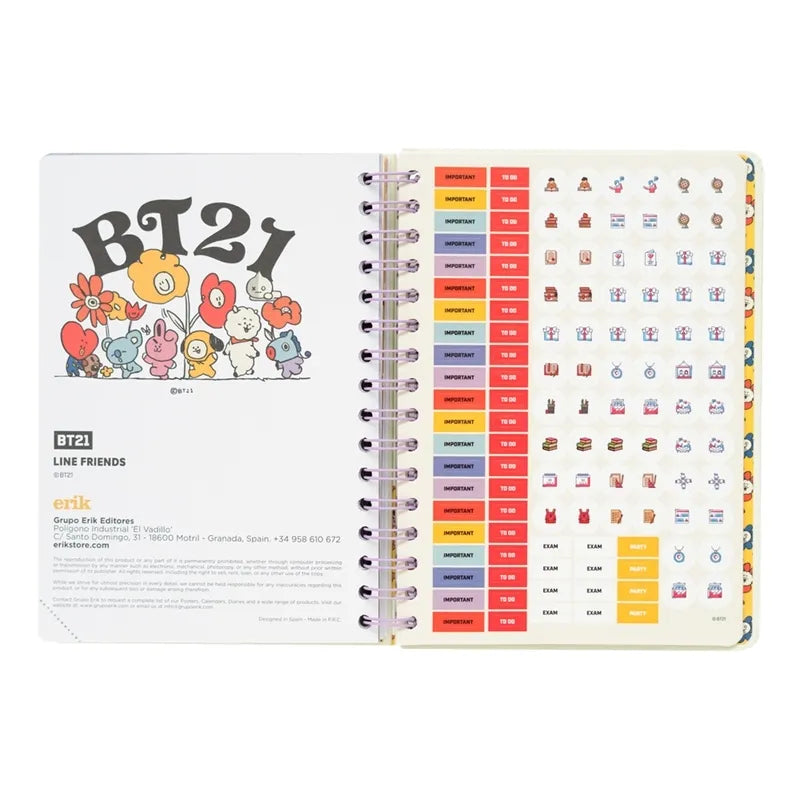 BT21 – 2021/2022 mokslo metų kalendorius (kreminės spalvos)